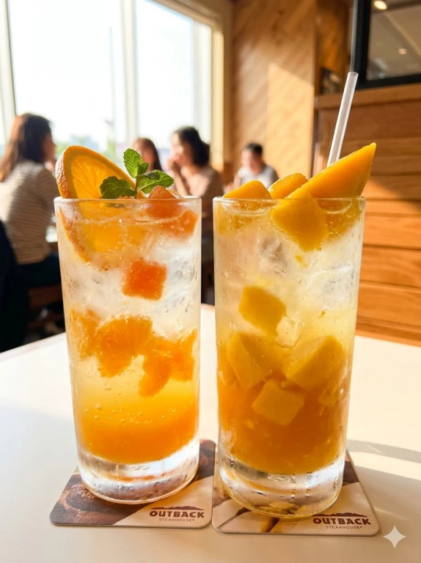 아웃백 런치세트 에이드 음료 구성 실사