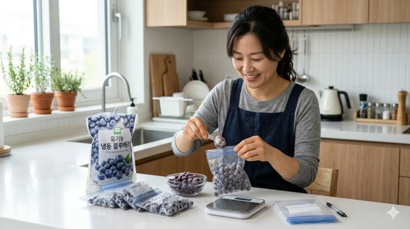 냉동 블루베리 소분 보관 방법 재냉동 방지 