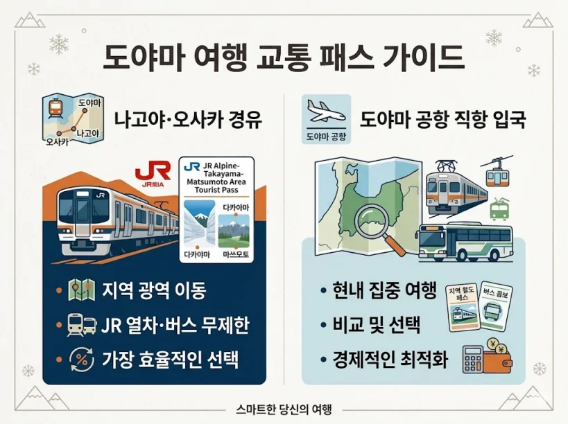 나고야·오사카 경유 또는 도야마 직항 시 효율적인 교통 패스 선택 가이드