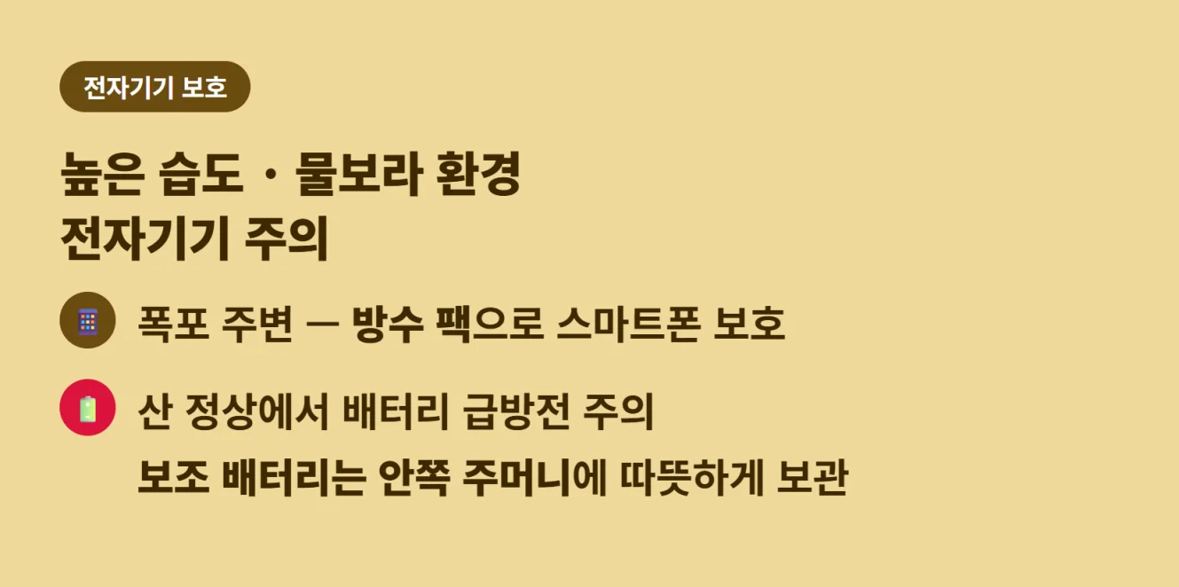 구이저우성 습한 환경과 폭포 물보라로부터 스마트폰을 보호하는 방수팩 사용 및 배터리 보관 팁