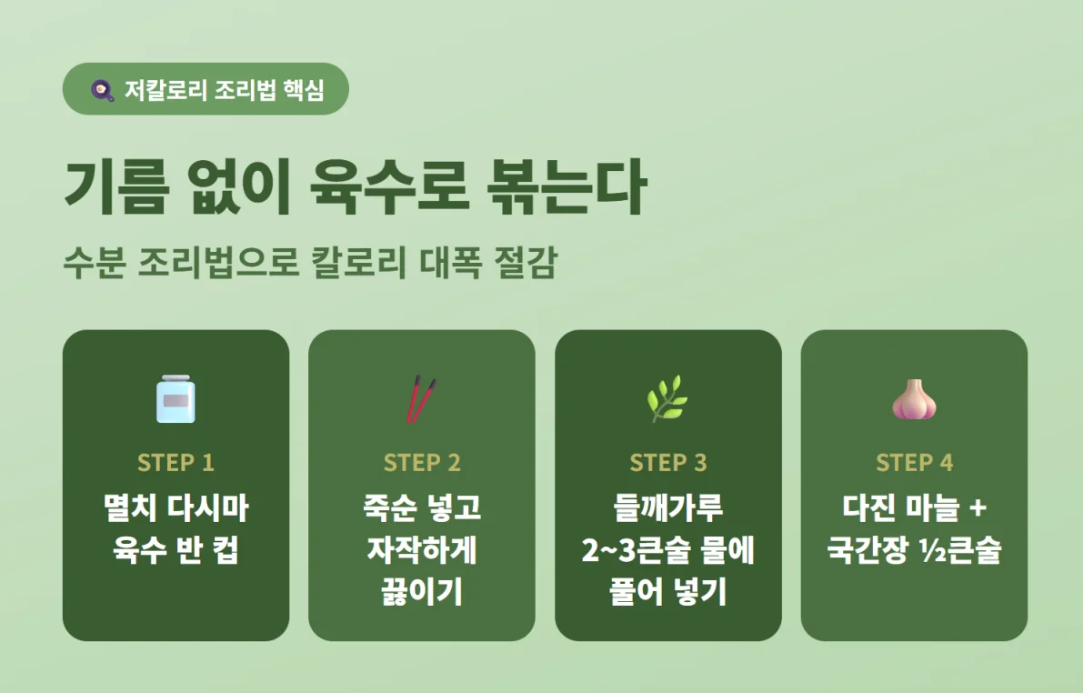 기름 없이 육수로 볶는 저칼로리 죽순 요리법 4단계 가이드