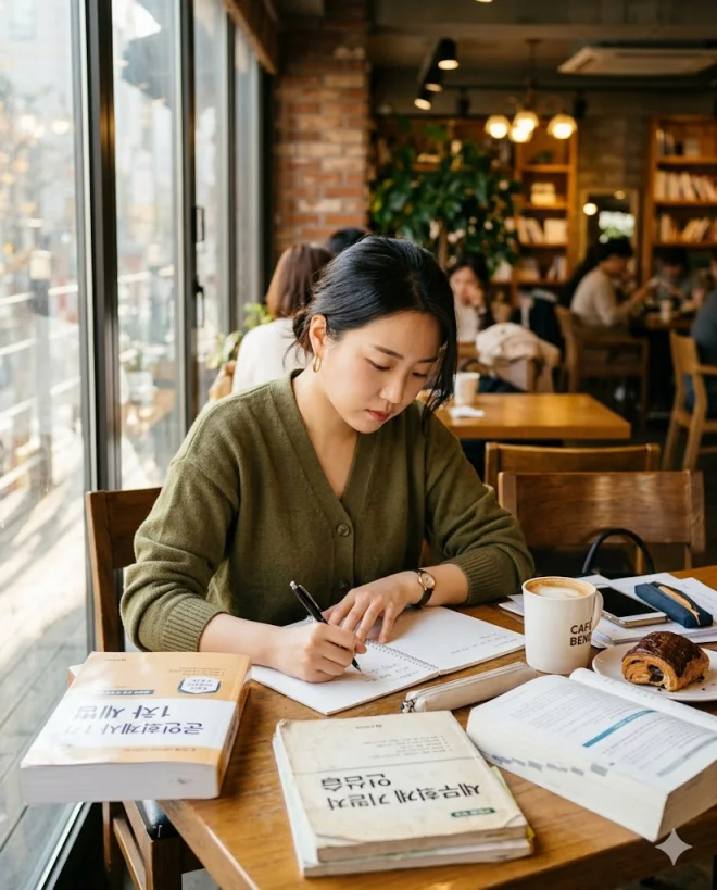 자격증 시험을 준비하는 청년