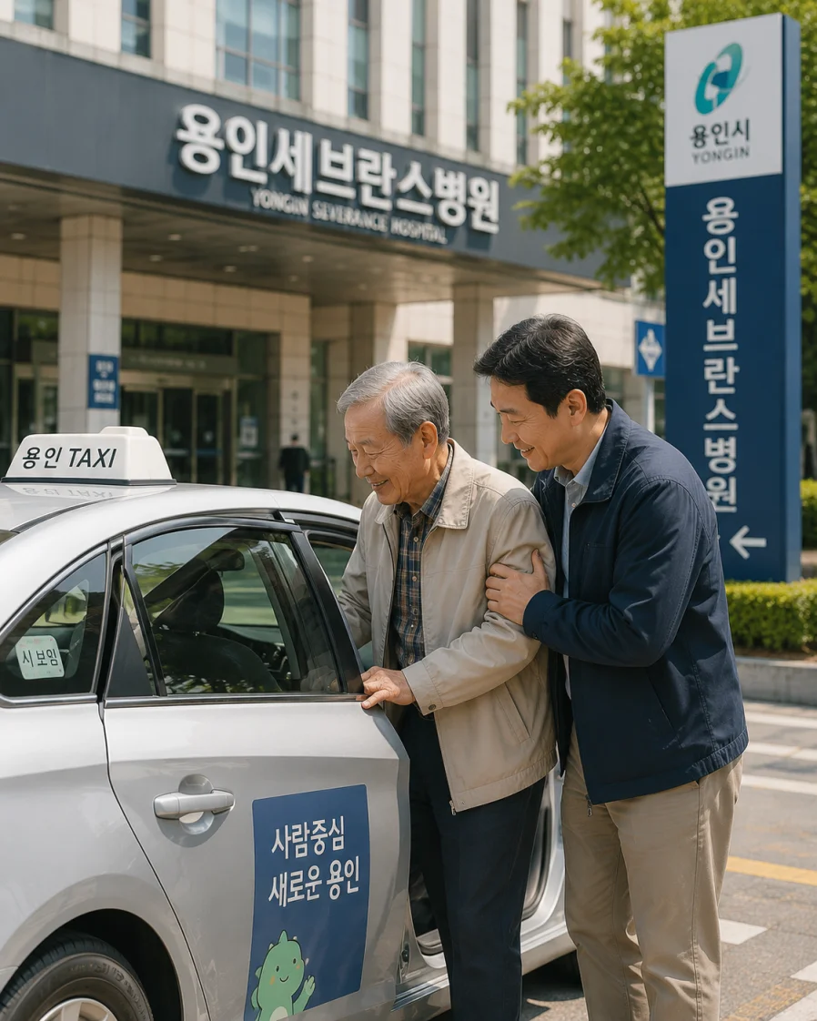 병원 이동을 돕는 용인시 바우처택시 이용 모습