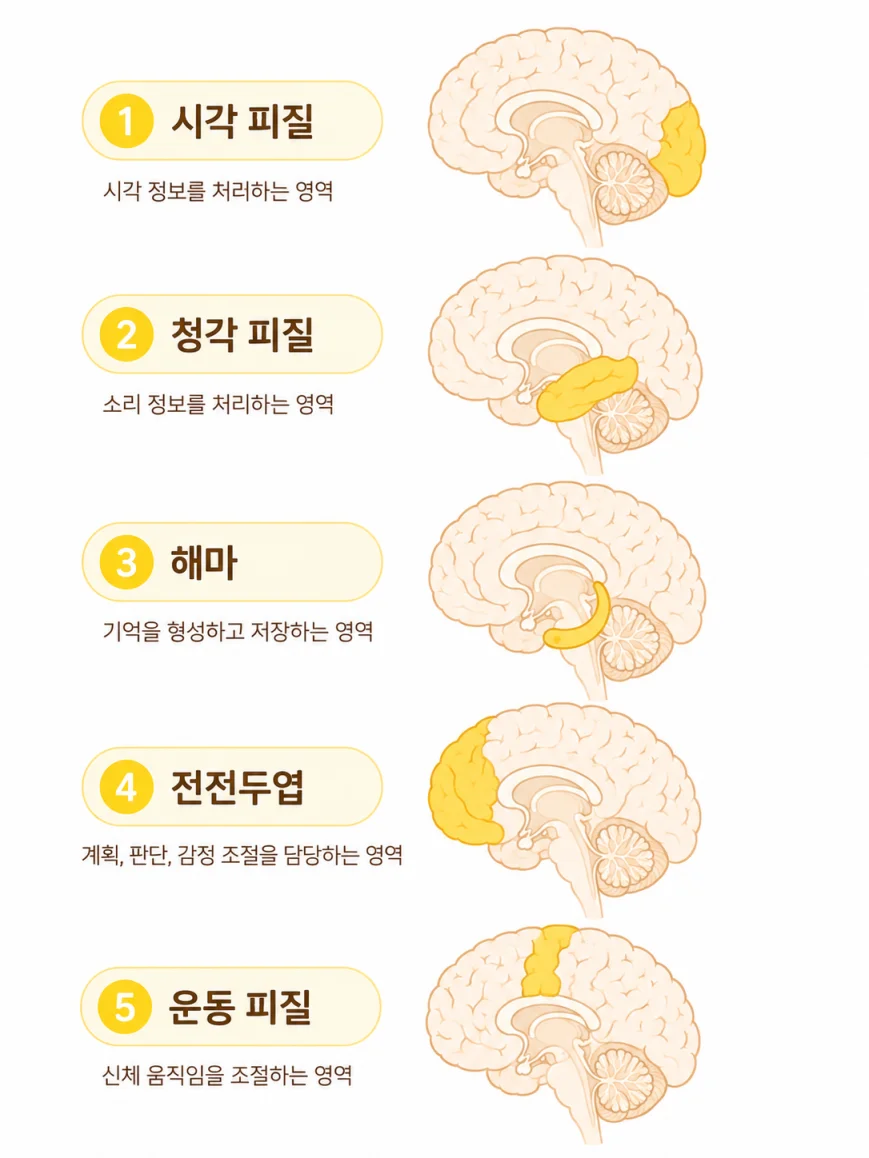 독서법별 뇌 활성 부위 비교 의학 일러스트 번호: 7