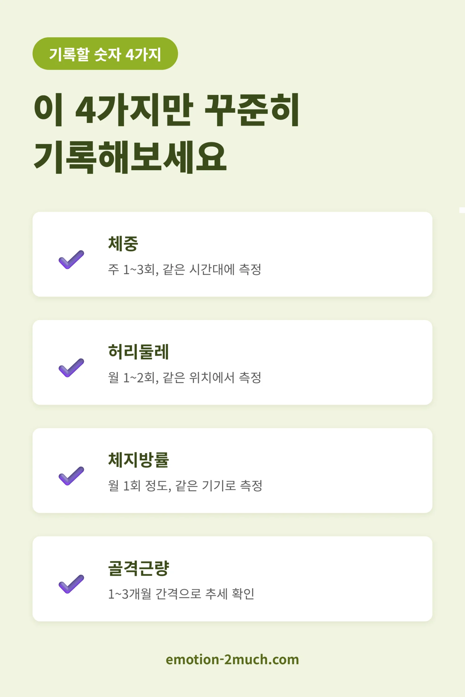 나잇살 다이어트 기록 체크리스트 인포그래픽
