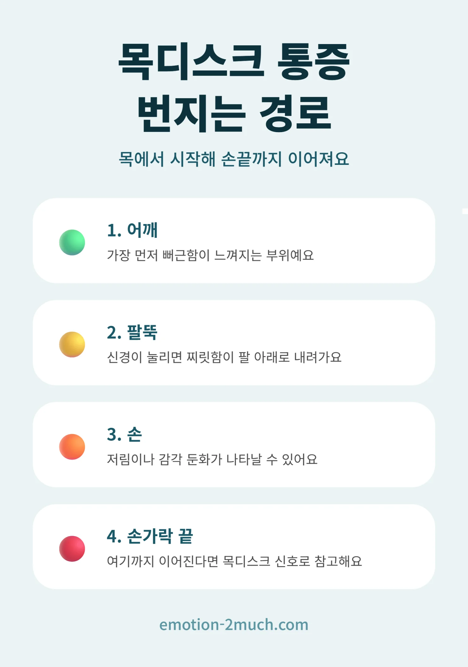 손 저림과 감각 이상 자가 체크 인포그래픽