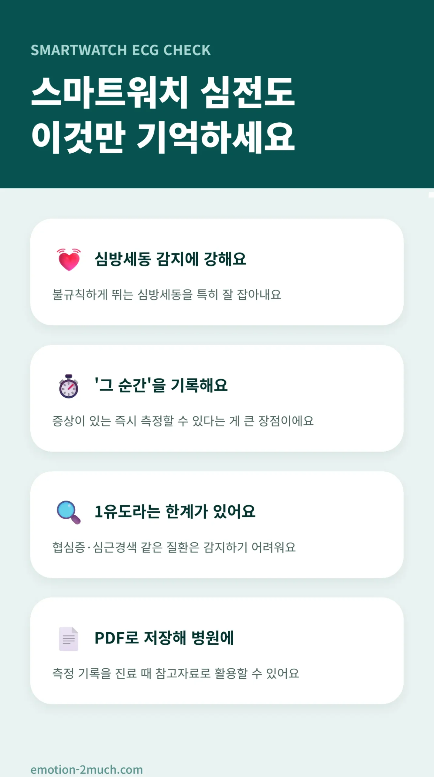 스마트워치 심전도 핵심 요약 인포그래픽