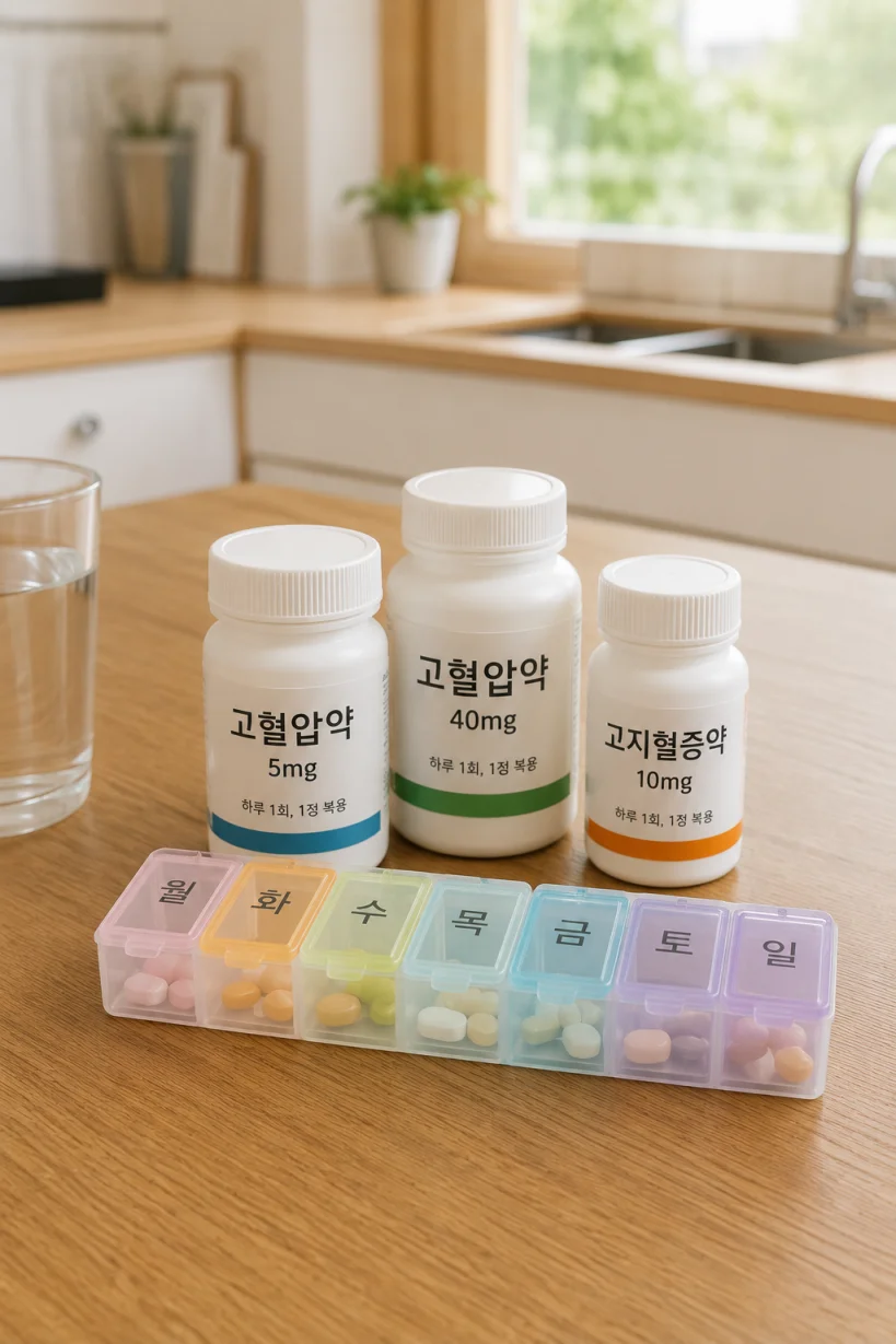 혈압약과 항응고제 약병