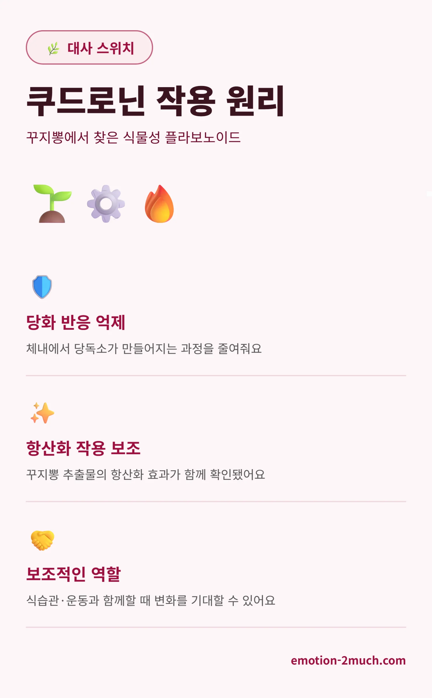 쿠드로닌 작용 원리 인포그래픽