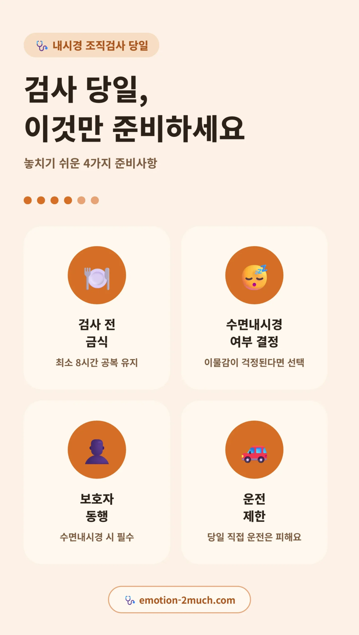 검사 당일 준비사항 체크리스트 인포그래픽