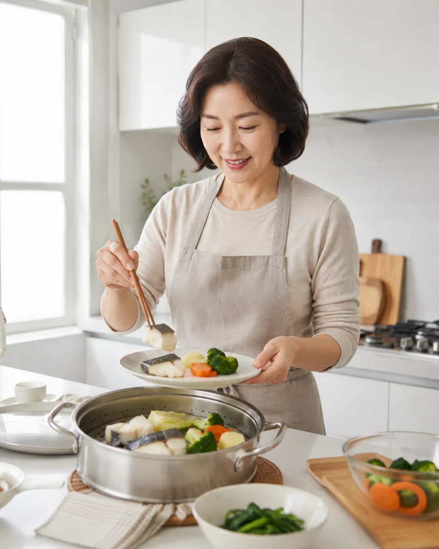 건강한 식습관을 실천하는 모습